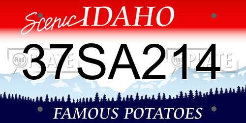 37SA214 Idaho License Plate
