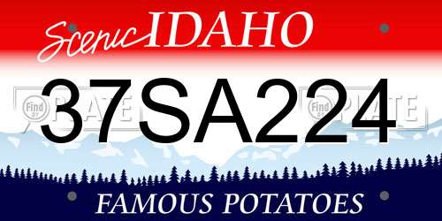 37SA224 Idaho License Plate
