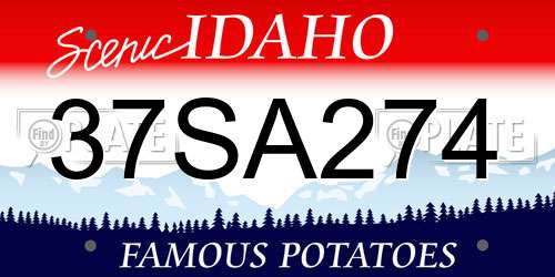37SA274 Idaho License Plate