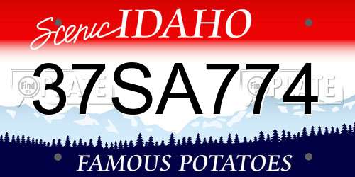 37SA774 Idaho License Plate