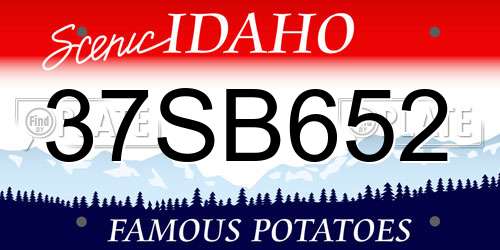 37SB652 Idaho License Plate
