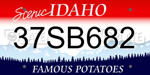 37SB682 Idaho License Plate
