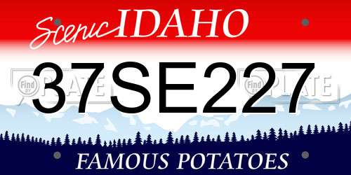 37SE227 Idaho License Plate