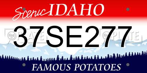 37SE277 Idaho License Plate