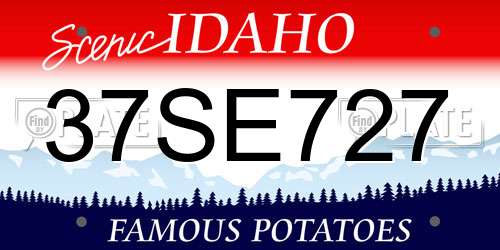 37SE727 Idaho License Plate
