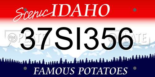 37SI356 Idaho License Plate