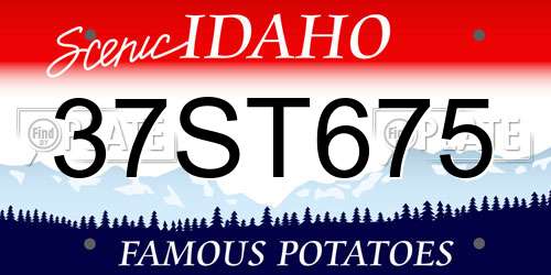 37ST675 Idaho License Plate