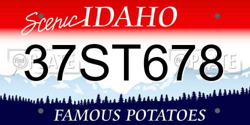 37ST678 Idaho License Plate