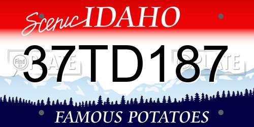 37TD187 Idaho License Plate
