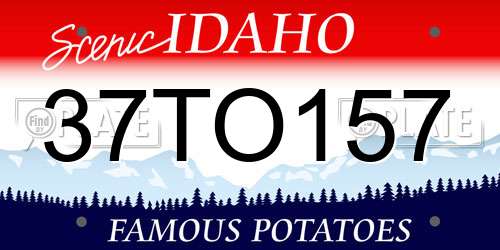 37TO157 Idaho License Plate
