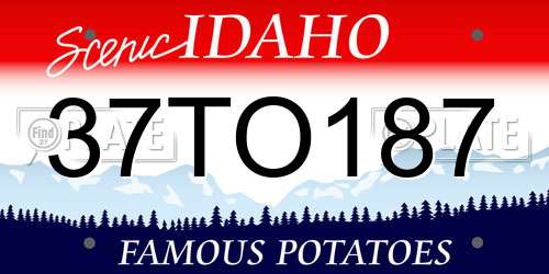 37TO187 Idaho License Plate