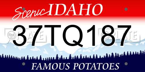 37TQ187 Idaho License Plate
