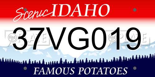 37VG019 Idaho License Plate