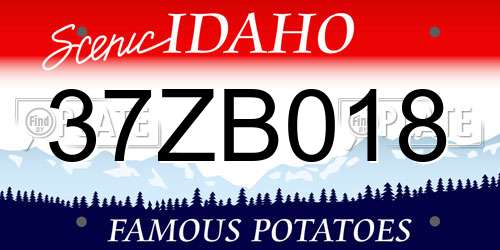 37ZB018 Idaho License Plate