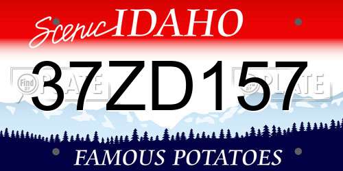 37ZD157 Idaho License Plate