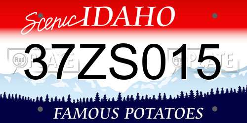 37ZS015 Idaho License Plate