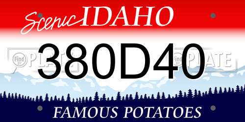 380D40 Idaho License Plate