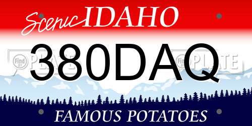 380DAQ Idaho License Plate