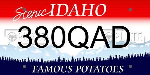 380QAD Idaho License Plate
