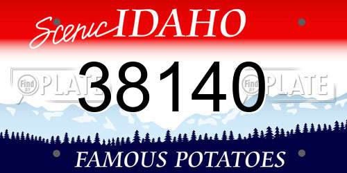 38140 Idaho License Plate
