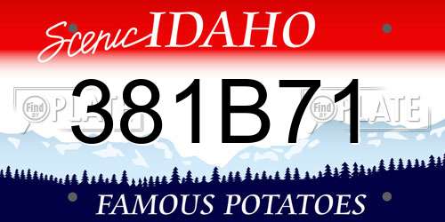 381B71 Idaho License Plate