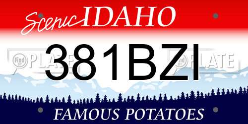 381BZI Idaho License Plate