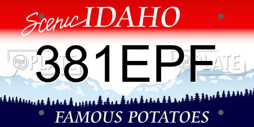 381EPF Idaho License Plate