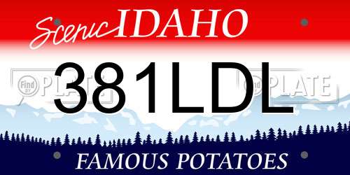 381LDL Idaho License Plate