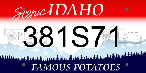 381S71 Idaho License Plate