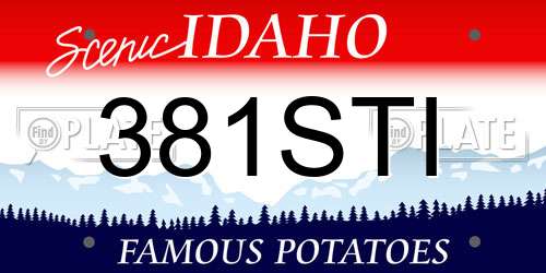 381STI Idaho License Plate