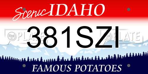 381SZI Idaho License Plate
