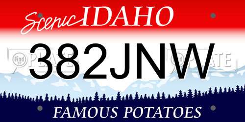 382JNW Idaho License Plate