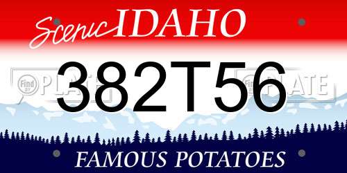 382T56 Idaho License Plate