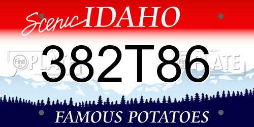 382T86 Idaho License Plate