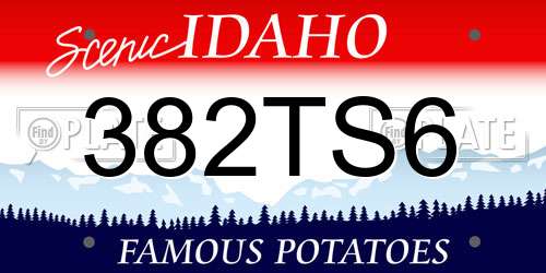 382TS6 Idaho License Plate