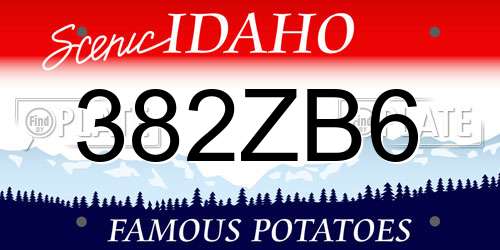 382ZB6 Idaho License Plate
