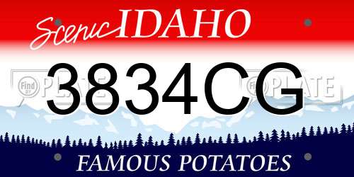 3834CG Idaho License Plate