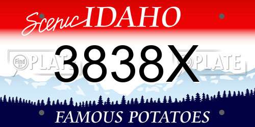3838X Idaho License Plate