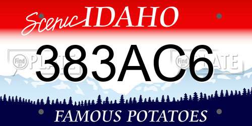 383AC6 Idaho License Plate