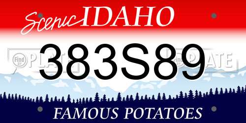 383S89 Idaho License Plate