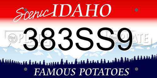 383SS9 Idaho License Plate