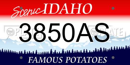 3850AS Idaho License Plate