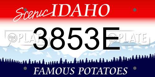3853E Idaho License Plate