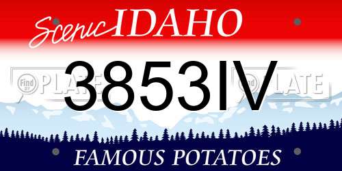 3853IV Idaho License Plate