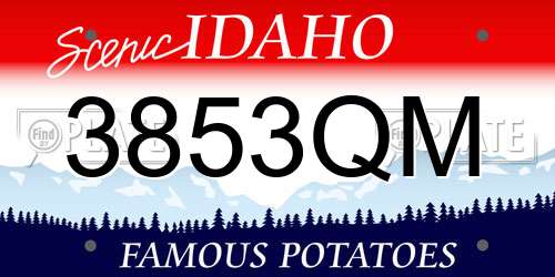 3853QM Idaho License Plate