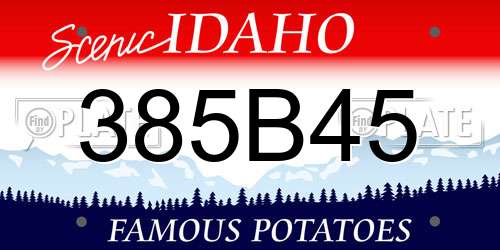 385B45 Idaho License Plate