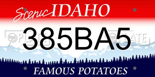 385BA5 Idaho License Plate