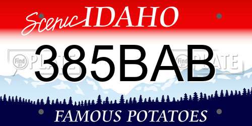 385BAB Idaho License Plate
