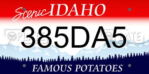 385DA5 Idaho License Plate