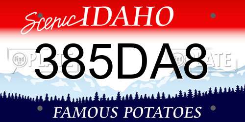 385DA8 Idaho License Plate